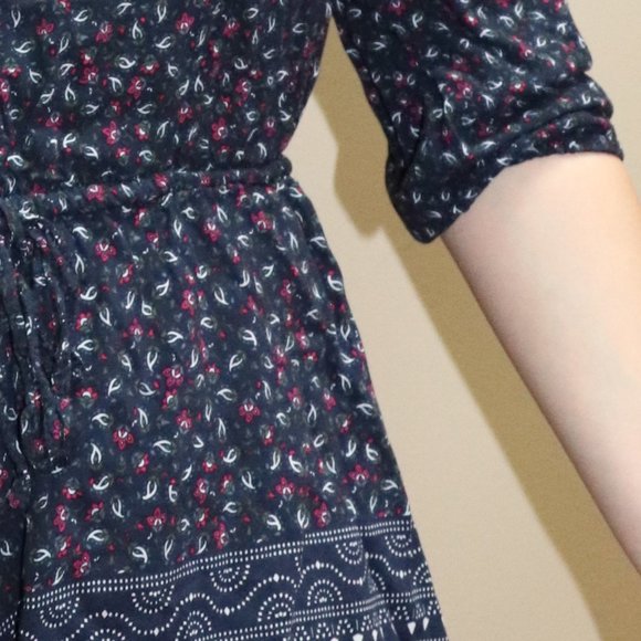 Navy Blue Boho Romper - Picture 3 of 3